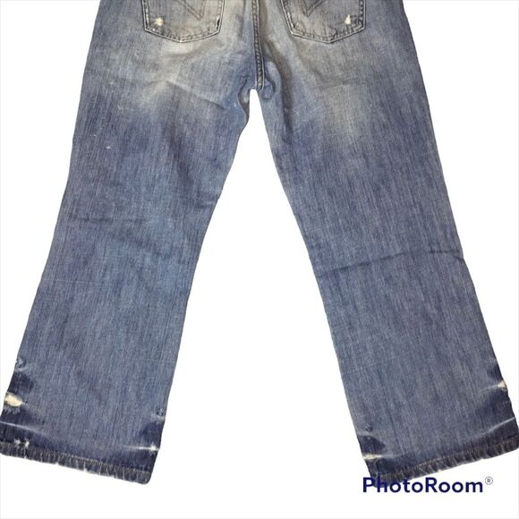 DKNY Ludlow Distressed Capris Sz 8 Rigid Cotton Destroyed - Picture 7 of 11